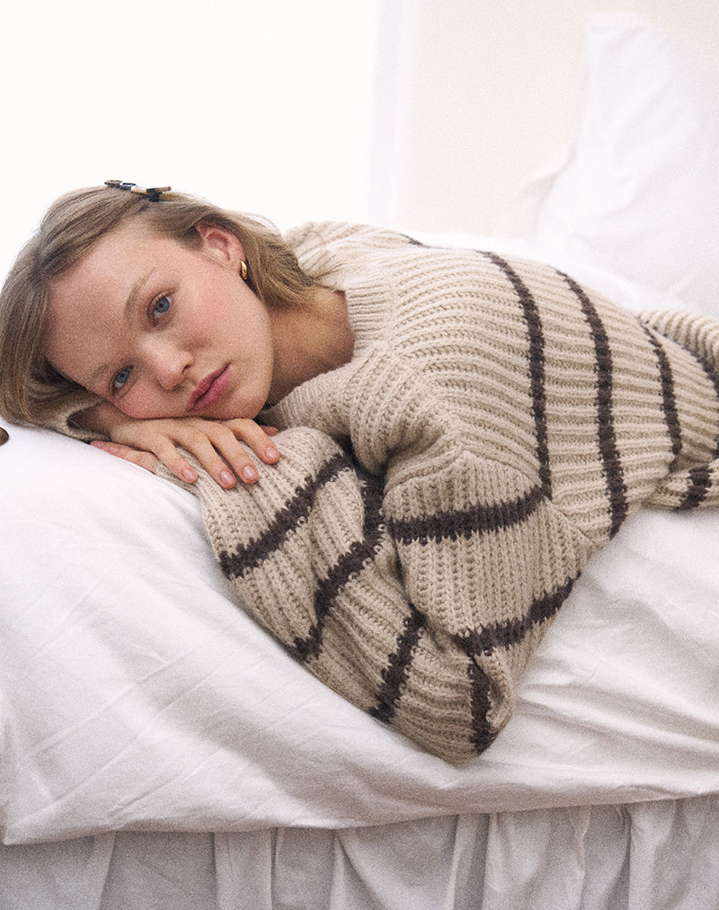 Imagen de Namirta Jumper in Mono Stripe Oat