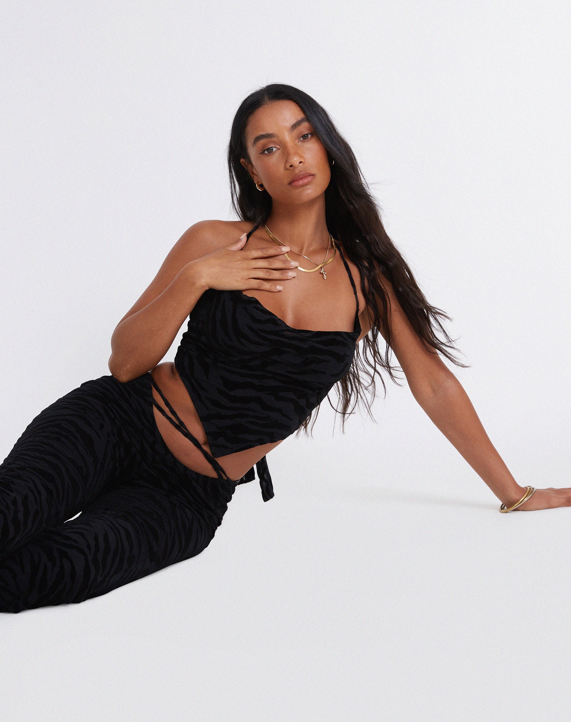 imagen de Ketia Crop Top en Zebra Flock Negro
