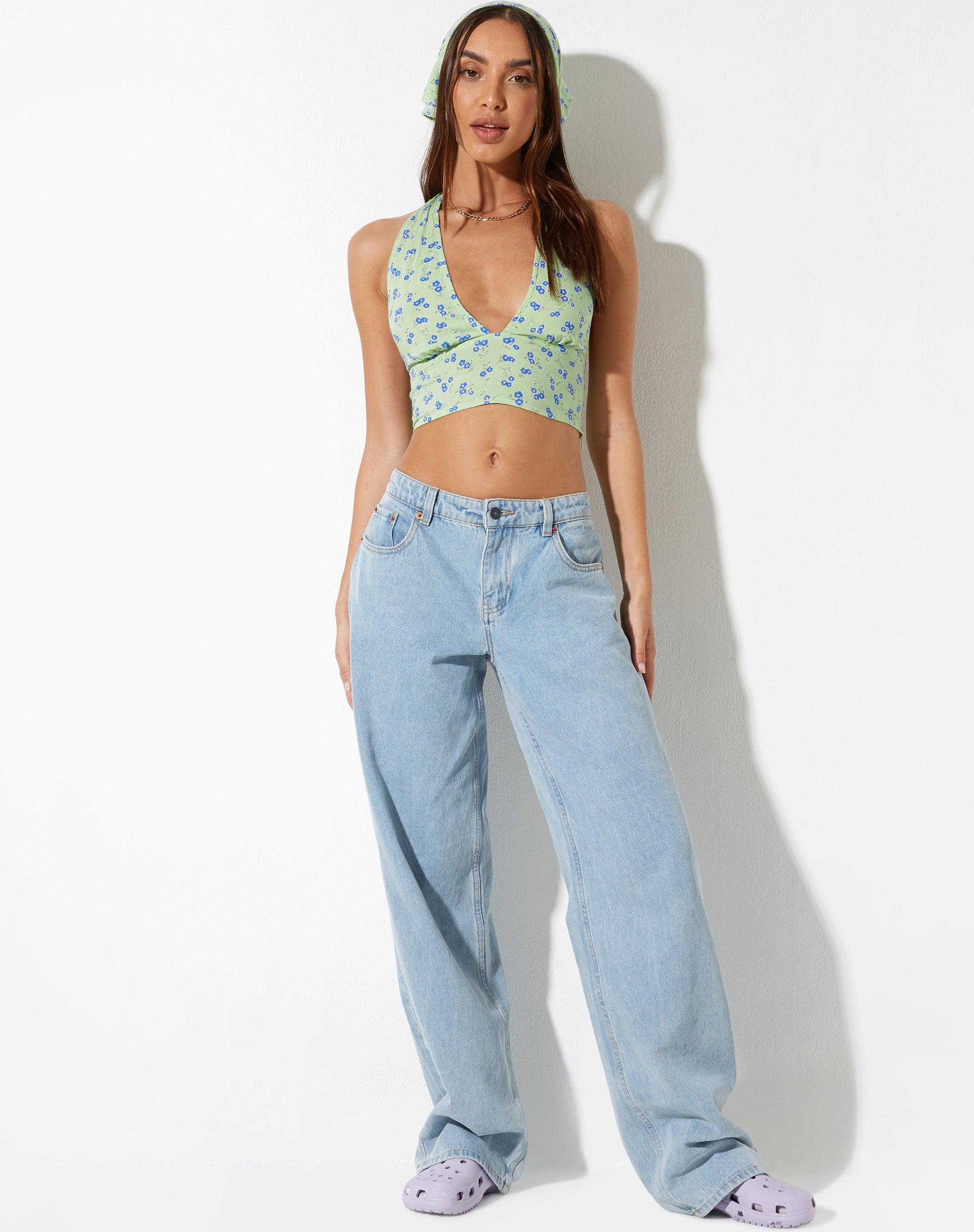 imagen de Nanda Crop Top en Lime Floral