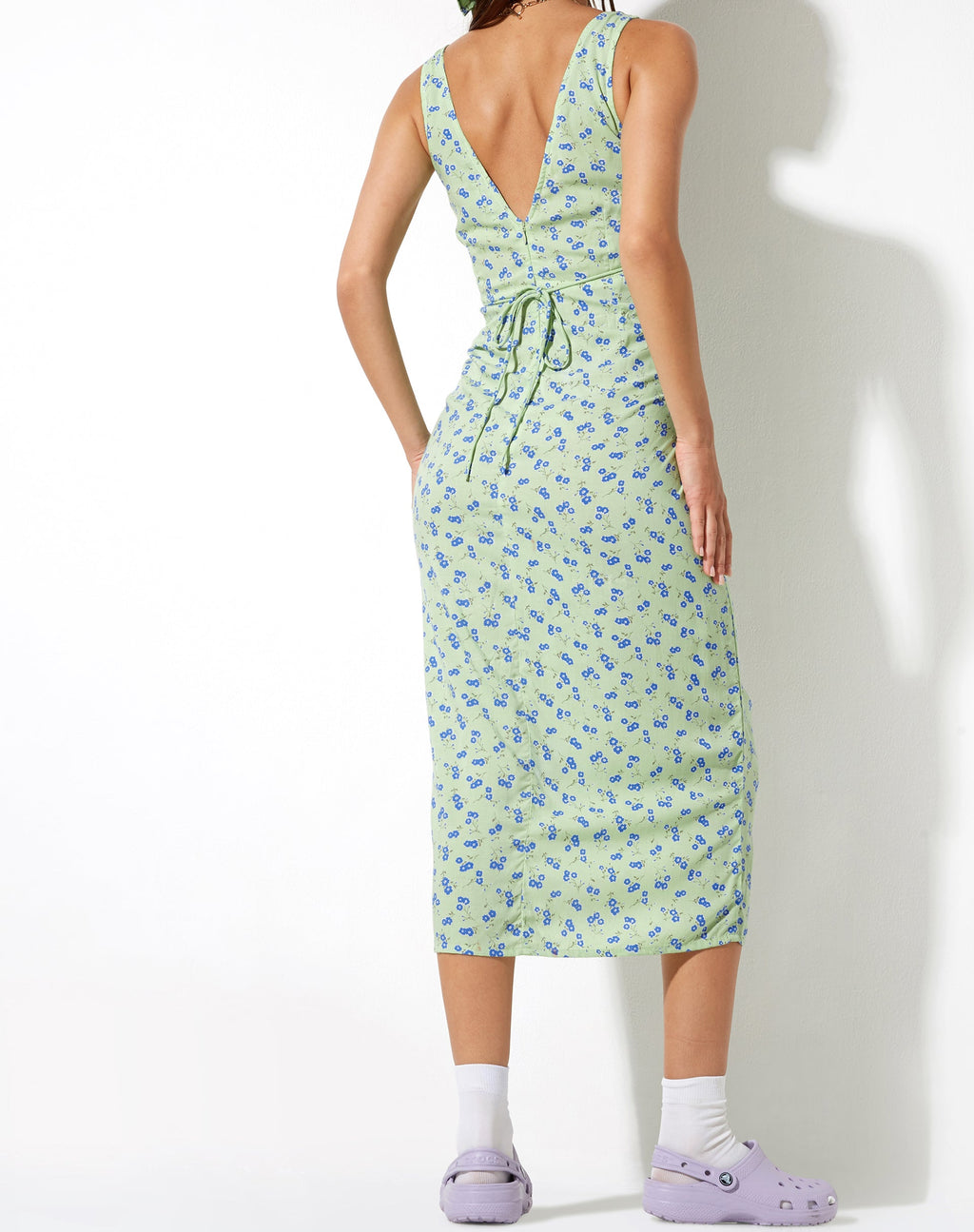 Vestido Midi Lisheva en Lime Floral