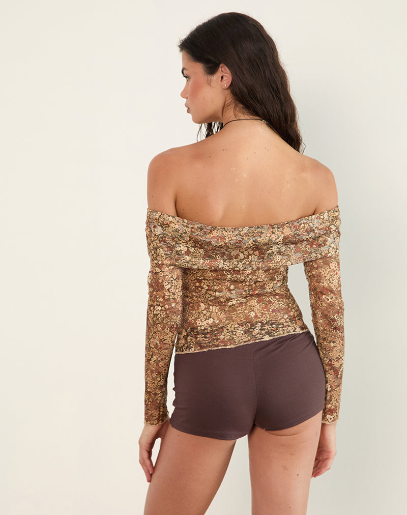 Imagen de Nanila Top en Racimo Floral Marrón