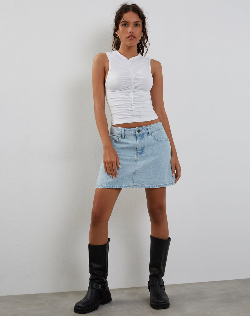 Naoko Top Acanalado Blanco