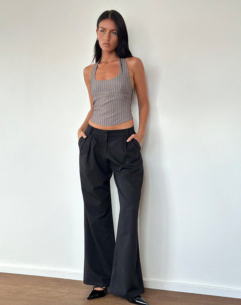 Imagen de Nasya Top Cuello Haltern en Topo Rayas Tailoring