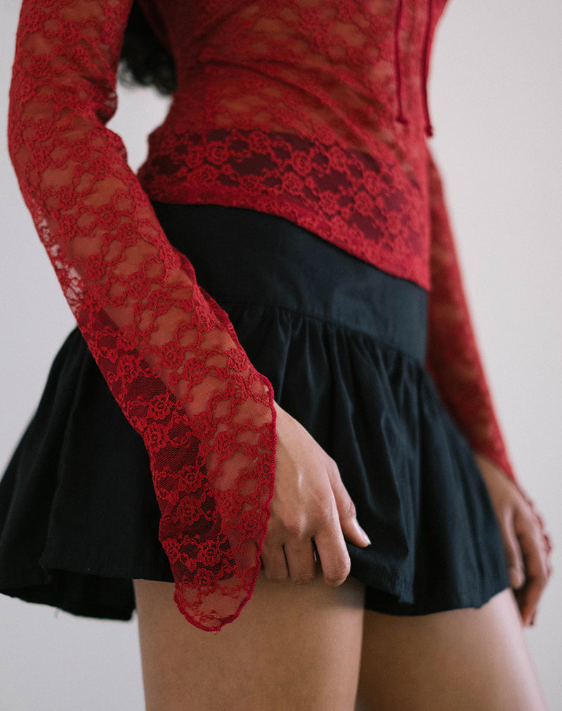 imagen de Natasha Tie Front Top en Mari Lace Rojo