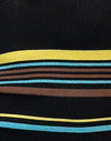 Negro con rayas marrones y azules