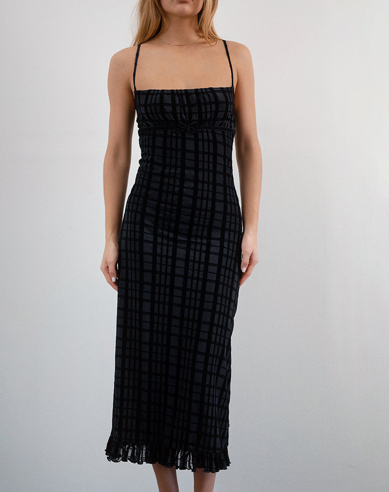Vestido Nateda en cuadrito negro