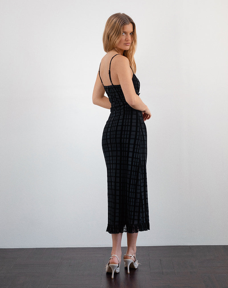Imagen del vestido Nateda de cuadros tonales Flock Negro