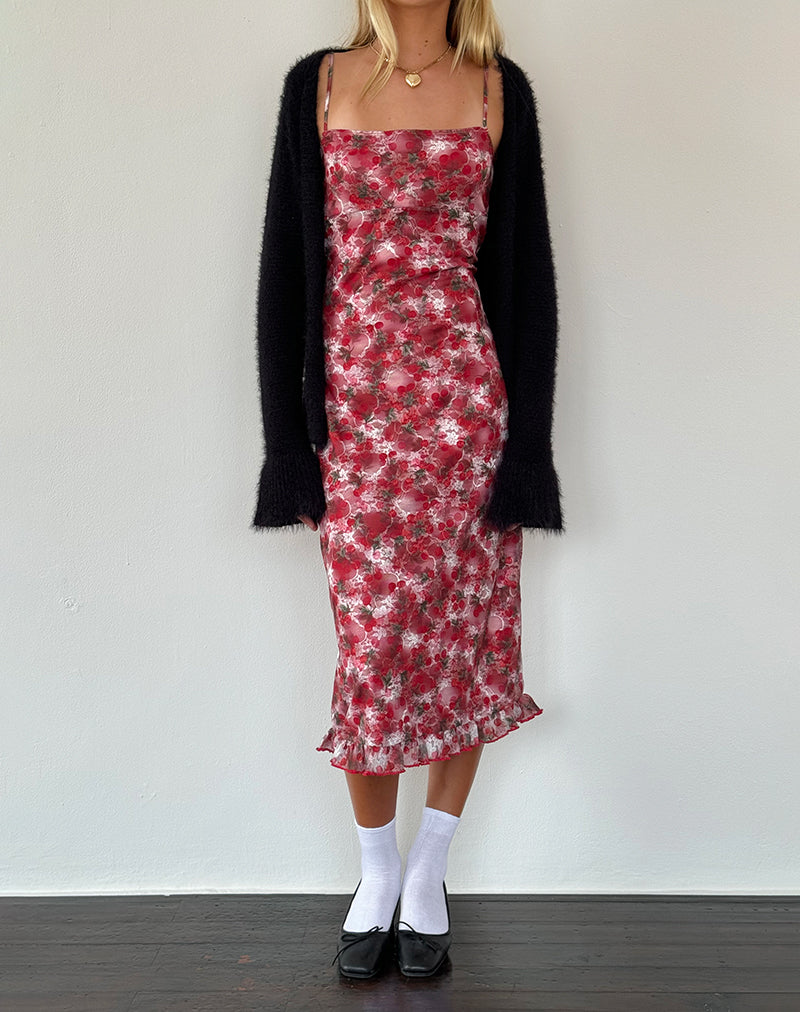 Imagen de Nawari Vestido midi de encaje estampado Cereza