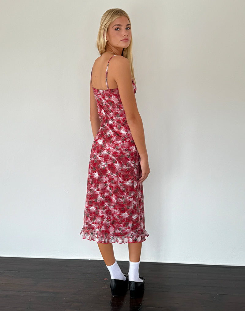 Imagen de Nawari Vestido midi de encaje estampado Cereza