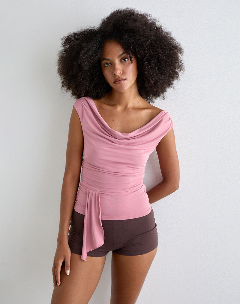 Imagen de Neida Drape Top en Cupro Rosa