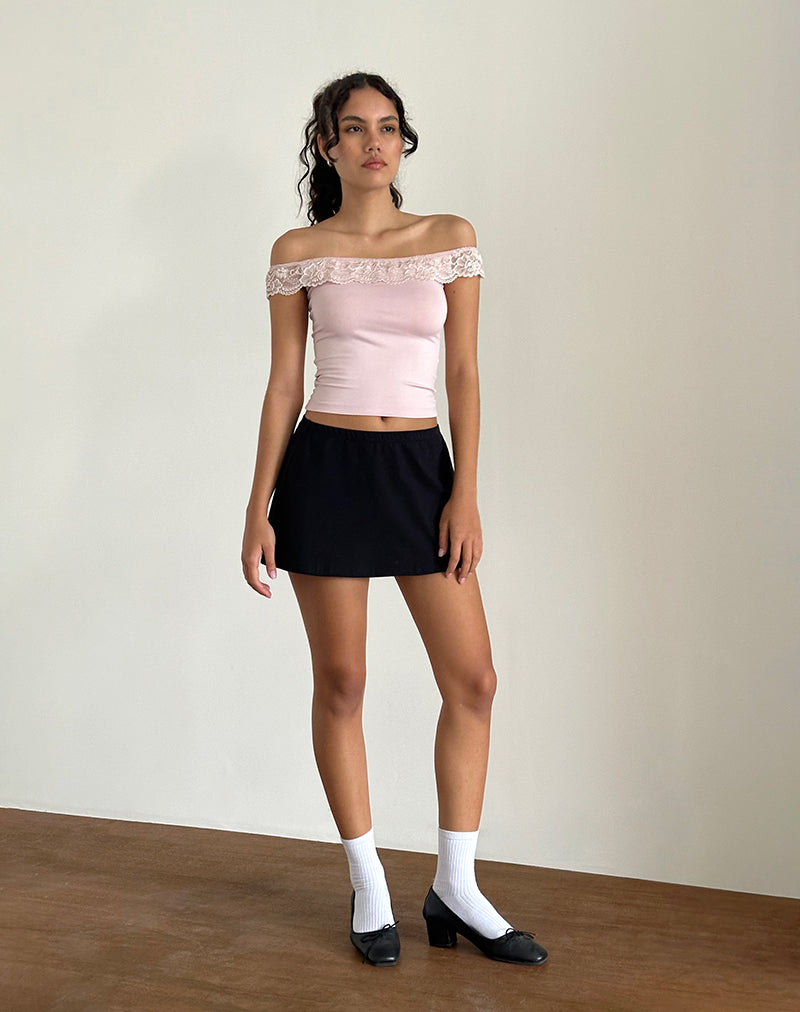 Nesel Bardot Top en Slinky Baby Pink