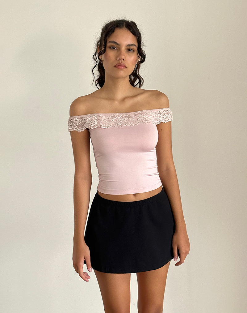 Nesel Bardot Top en Slinky Baby Pink