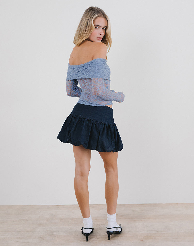 Imagen de Nesta Bardot Top de encaje sin forro Azul