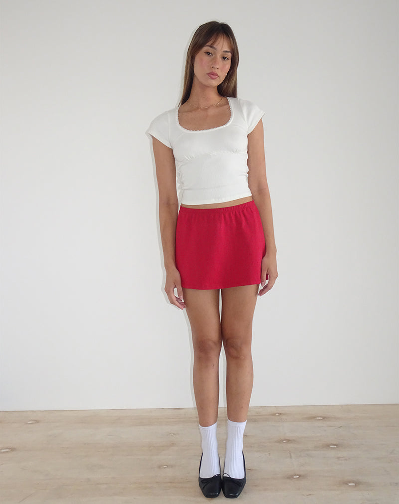 Imagen de la minifalda Nidya A-Line en rojo adrenalina