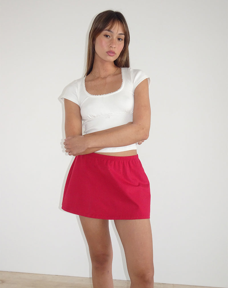 Imagen de la minifalda Nidya A-Line en rojo adrenalina