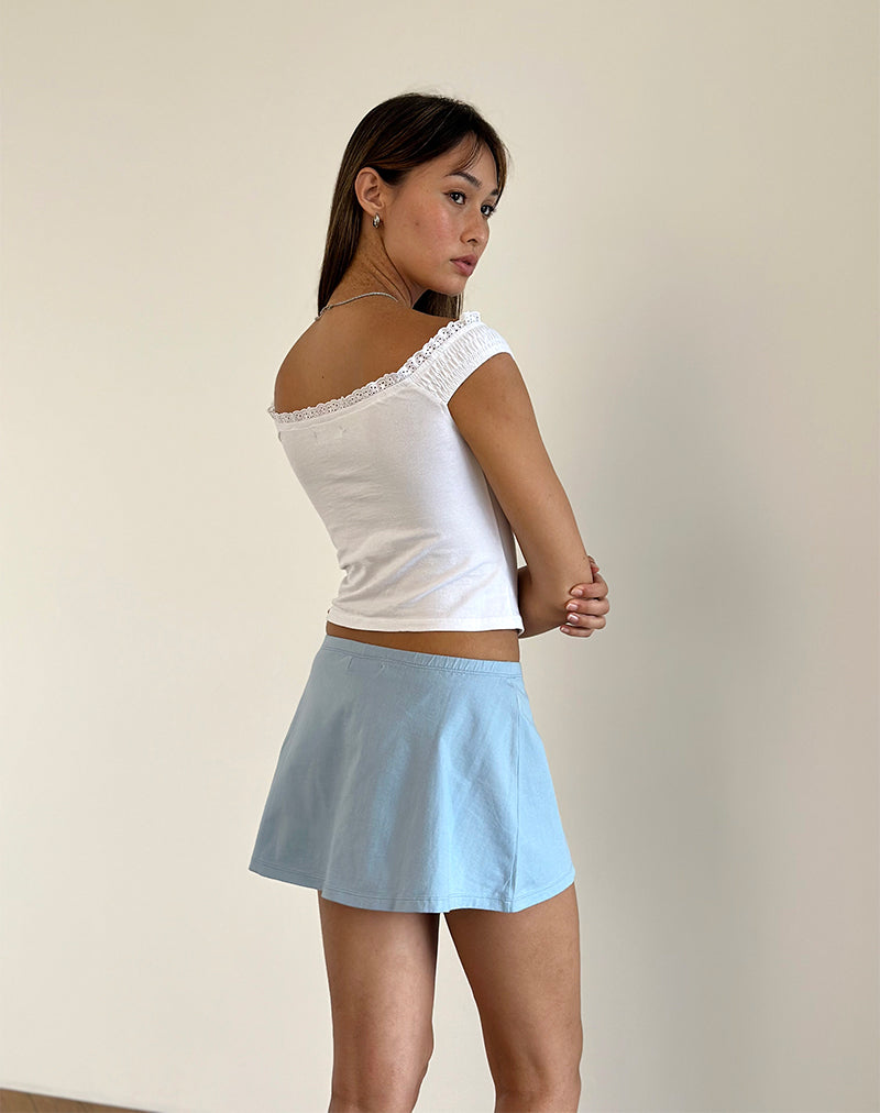 Imagen de la minifalda Nidya A-Line en azul Nantucket