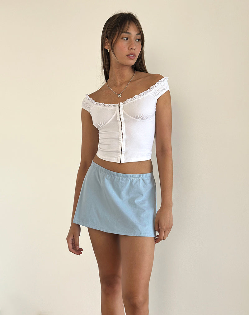 Imagen de la minifalda Nidya A-Line en azul Nantucket