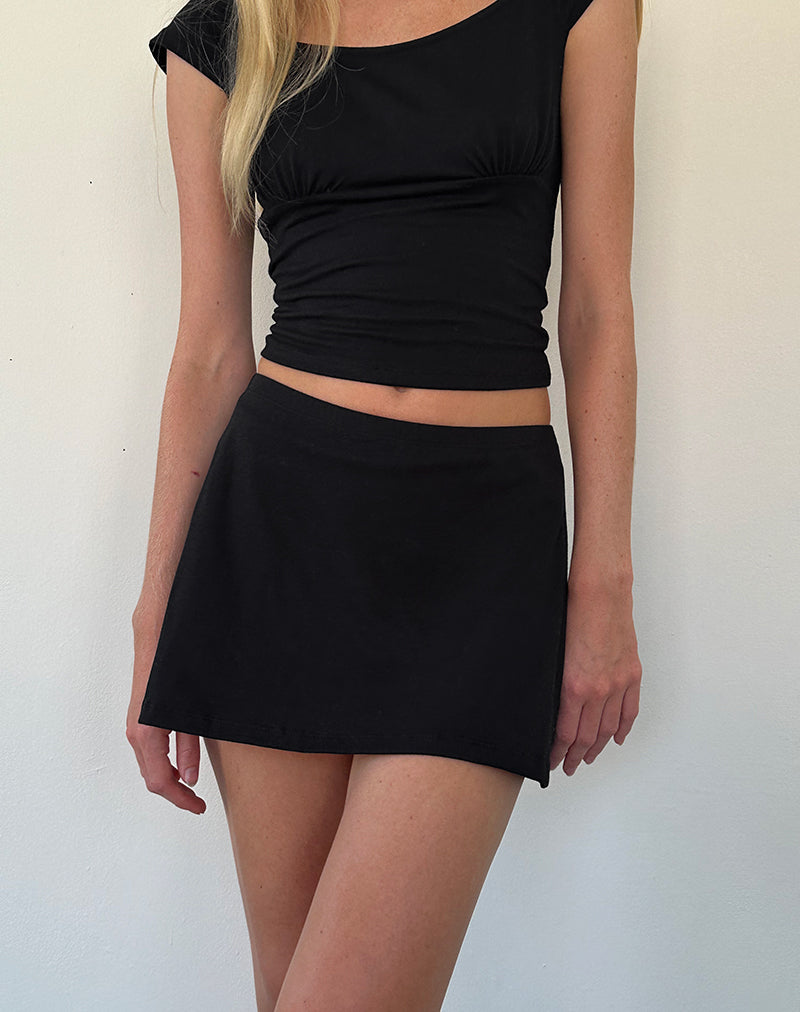 Minifalda de línea A Nidya en negro