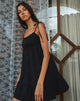 Imagen de Nigta Tie Front Mini Dress in Poplin Black