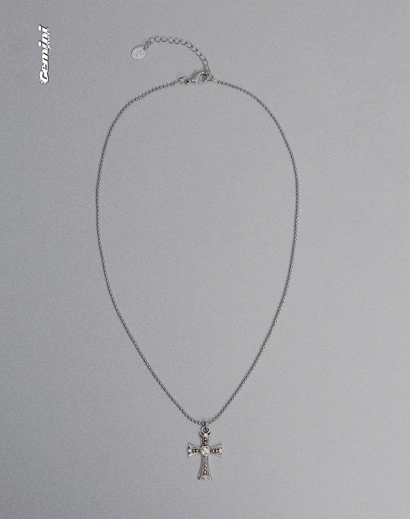 Imagen de Niki Silver Cross Necklace de Gemini Jewels