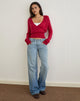 Imagen de Nilza Wrap Top de punto Rojo