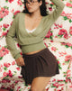 Imagen de Nilza Wrap Top de punto verde salvia