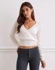 Imagen de Nilza Wrap Top de punto Blanco roto