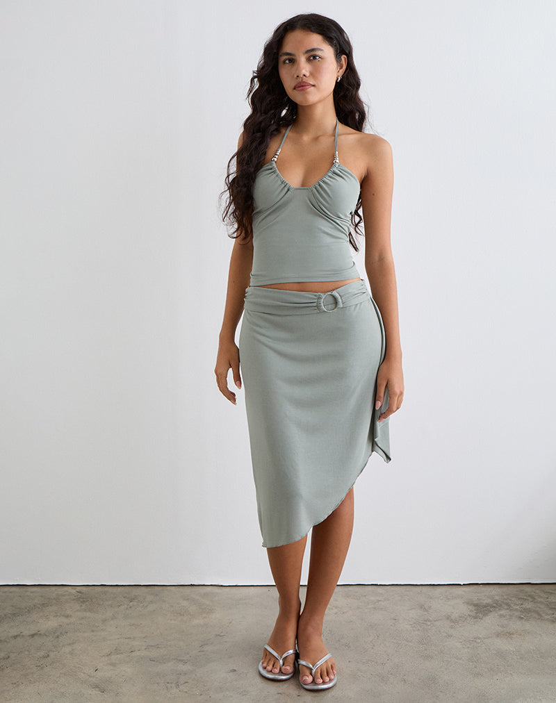Imagen de Nina Beaded Halter Top en London Fog
