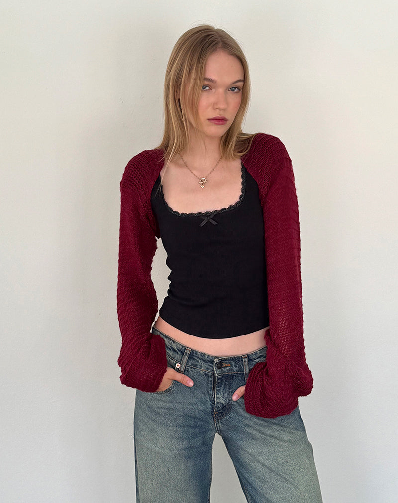 Blusa de punto Nobila en burdeos