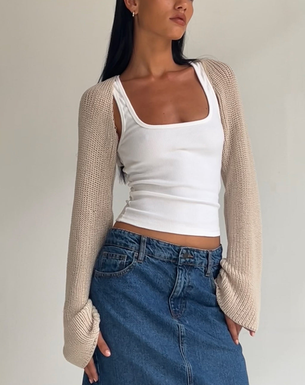 Nobila Shrug Top en Natural