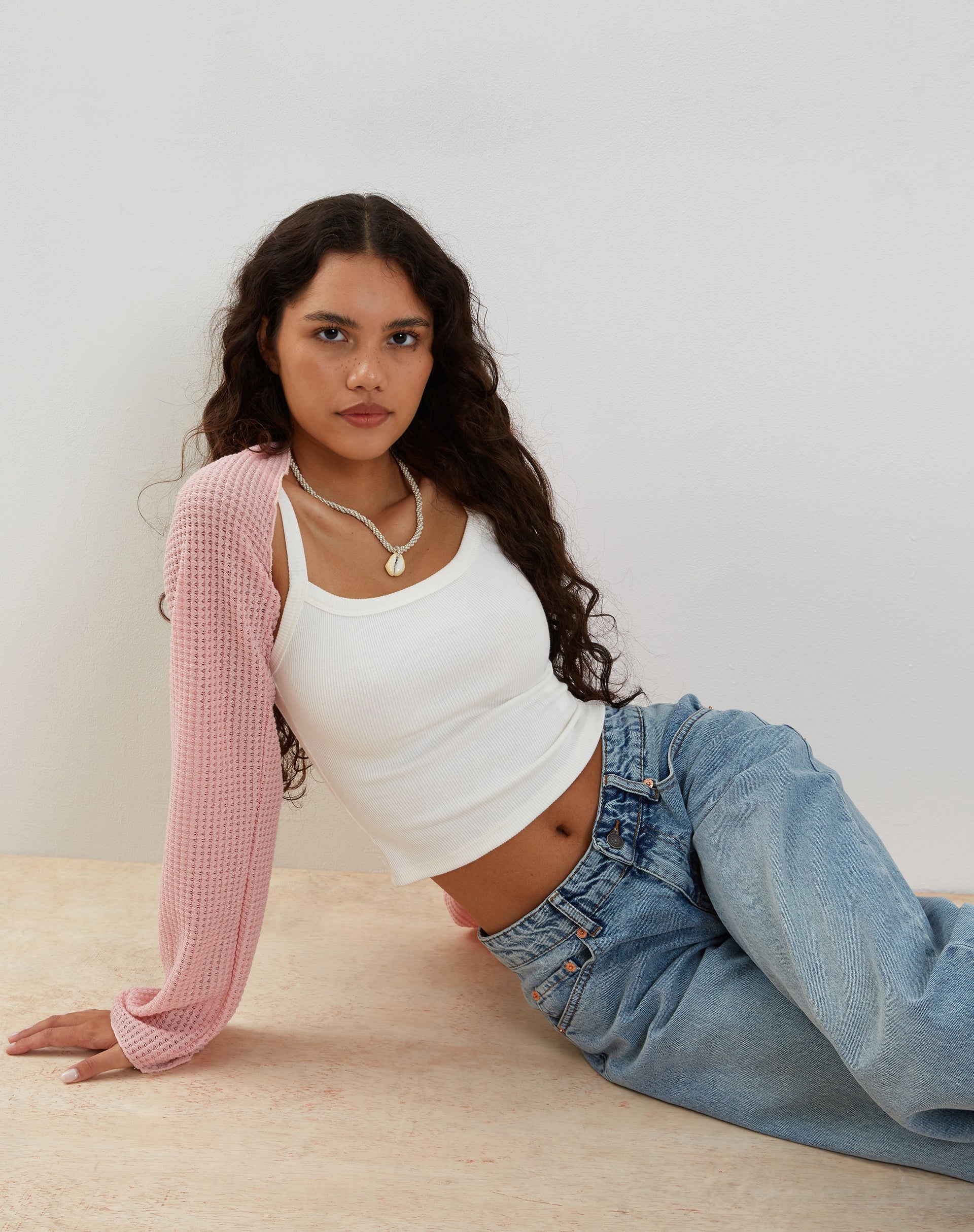 Imagen de Nobila Shrug Top en rosa bebé