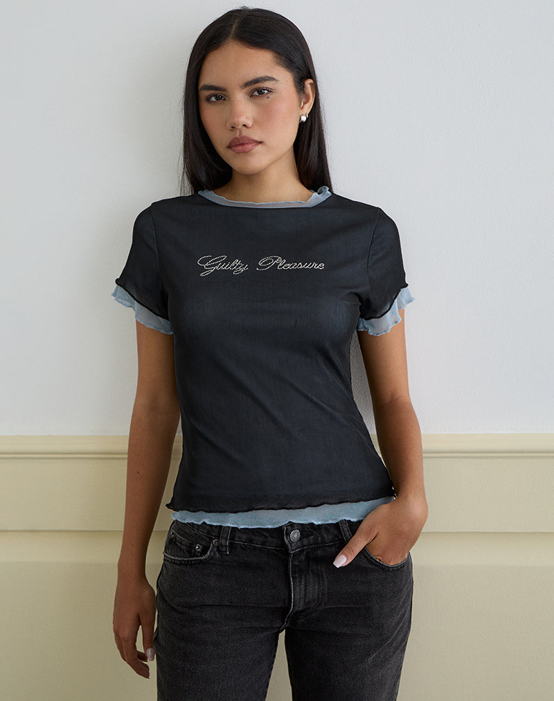 Imagen de Noburia Top en Negro Azul Guilty Pleasure Hot Fix