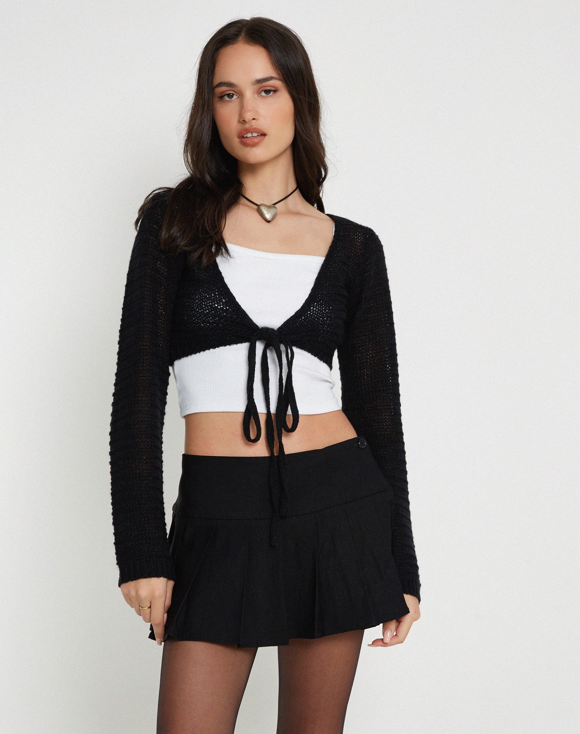 Imagen de Nocta Crop Top de manga larga en tejido de punto Negro