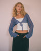 imagen de Nocta Long Sleeve Crop Top en Weave Knit Blue Shadow