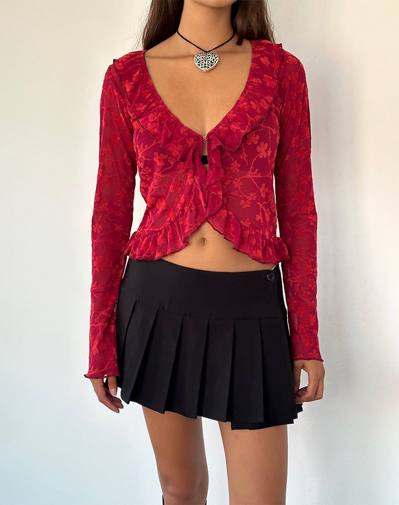 Imagen del cárdigan Noemi de Red Grunge Floral Flock
