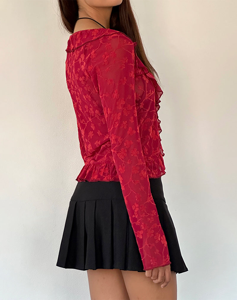Imagen del cárdigan Noemi de Red Grunge Floral Flock