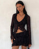 Imagen de Noemi Cardigan in Mesh Vine Flower Negro