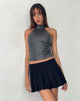Imagen de Noena Top de cuello alto en PU Gris pizarra