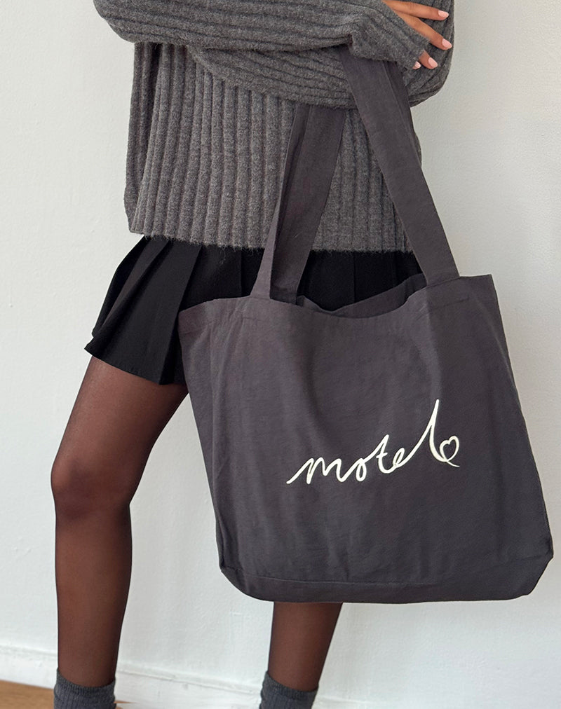 Totebag Nola en Beluga con estampado Motel