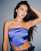 Imagen de Nolda Bandeau Crop Top de satén Spectrum Azul