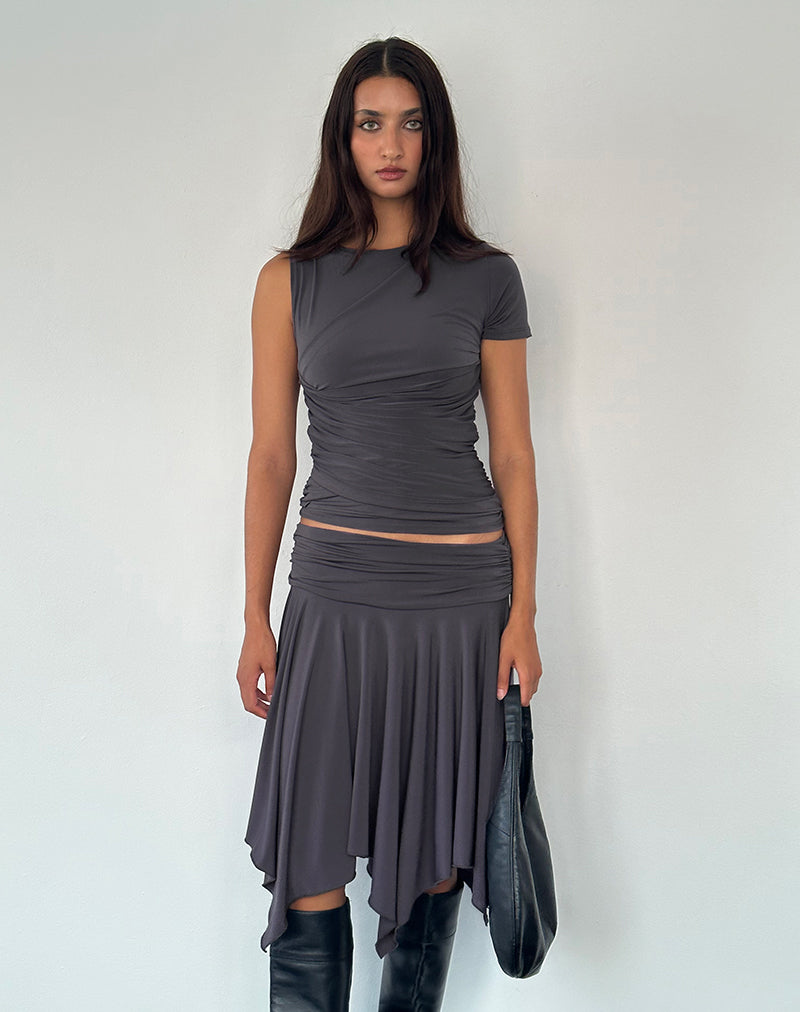 Imagen de Norali Waterfall Midi Skirt in Grey