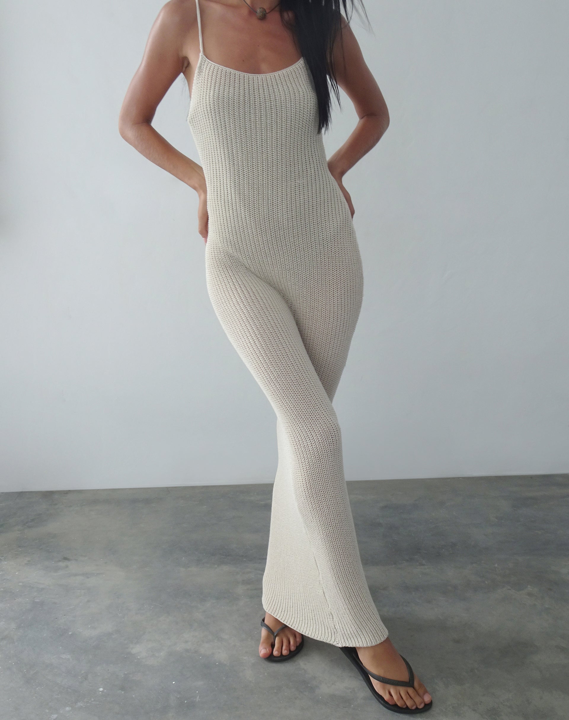 Imagen de Norila Maxi Vestido de Punto en Neutro