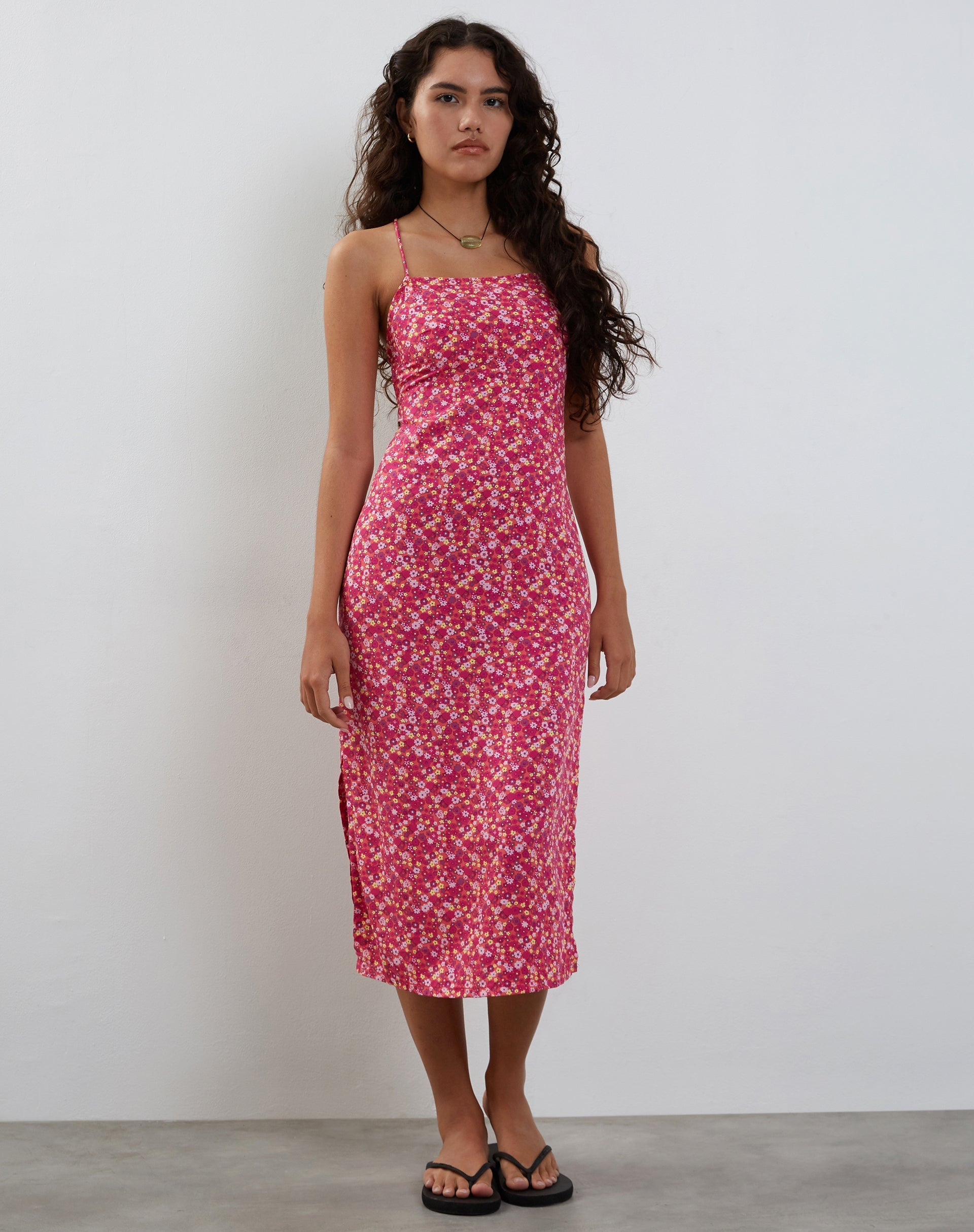 Imagen de Nosita Vestido Midi Rosa Floral