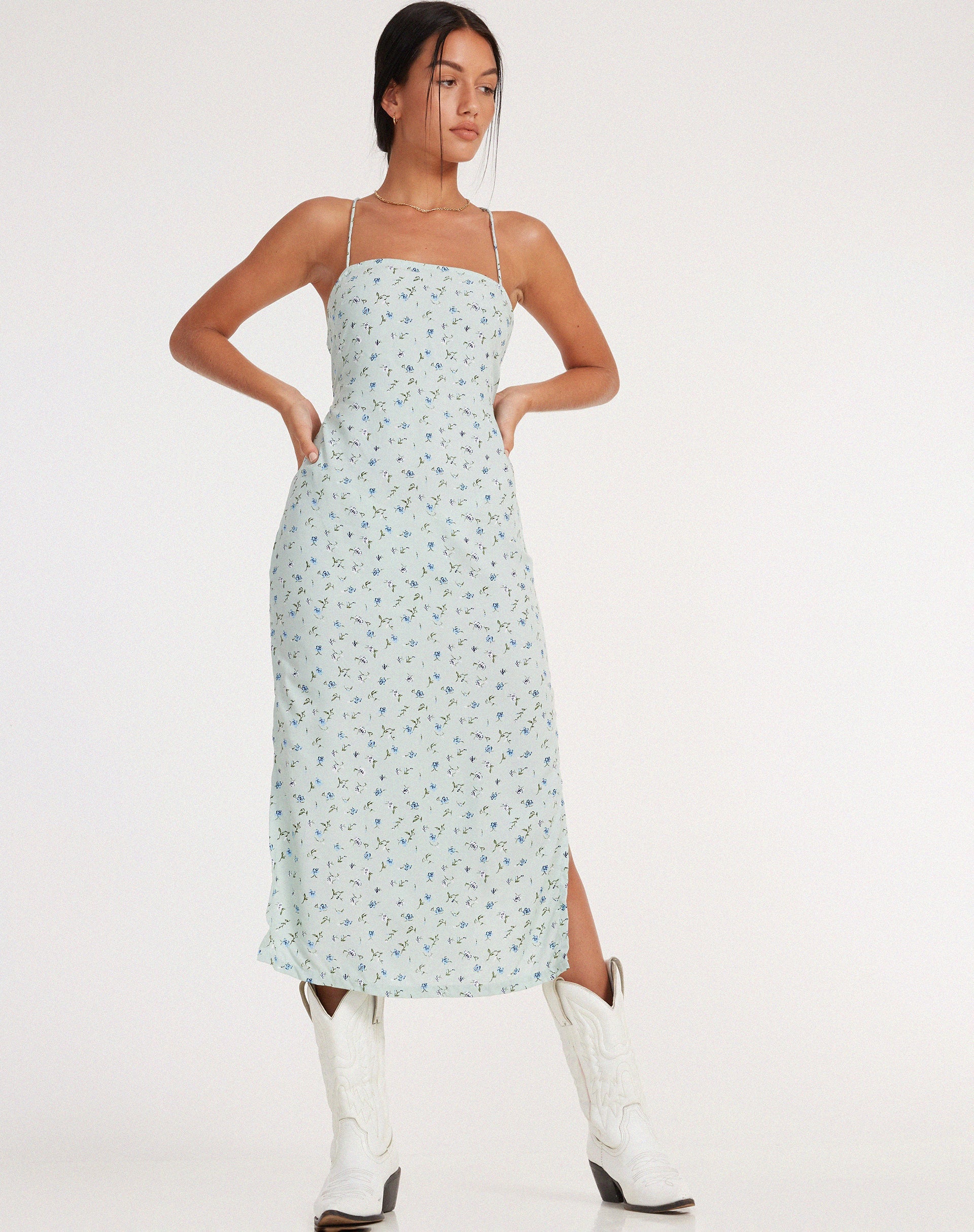 imagen de Nosita Midi Dress in Pretty Petal Green