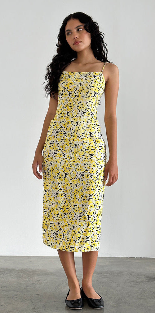 Imagen del vestido Nosita Midi en amarillo Sunflower Pop