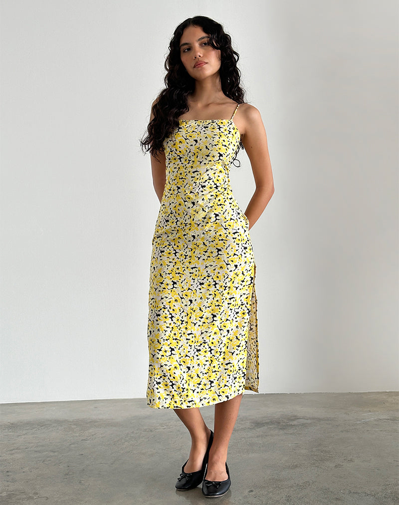 Imagen del vestido Nosita Midi en amarillo Sunflower Pop