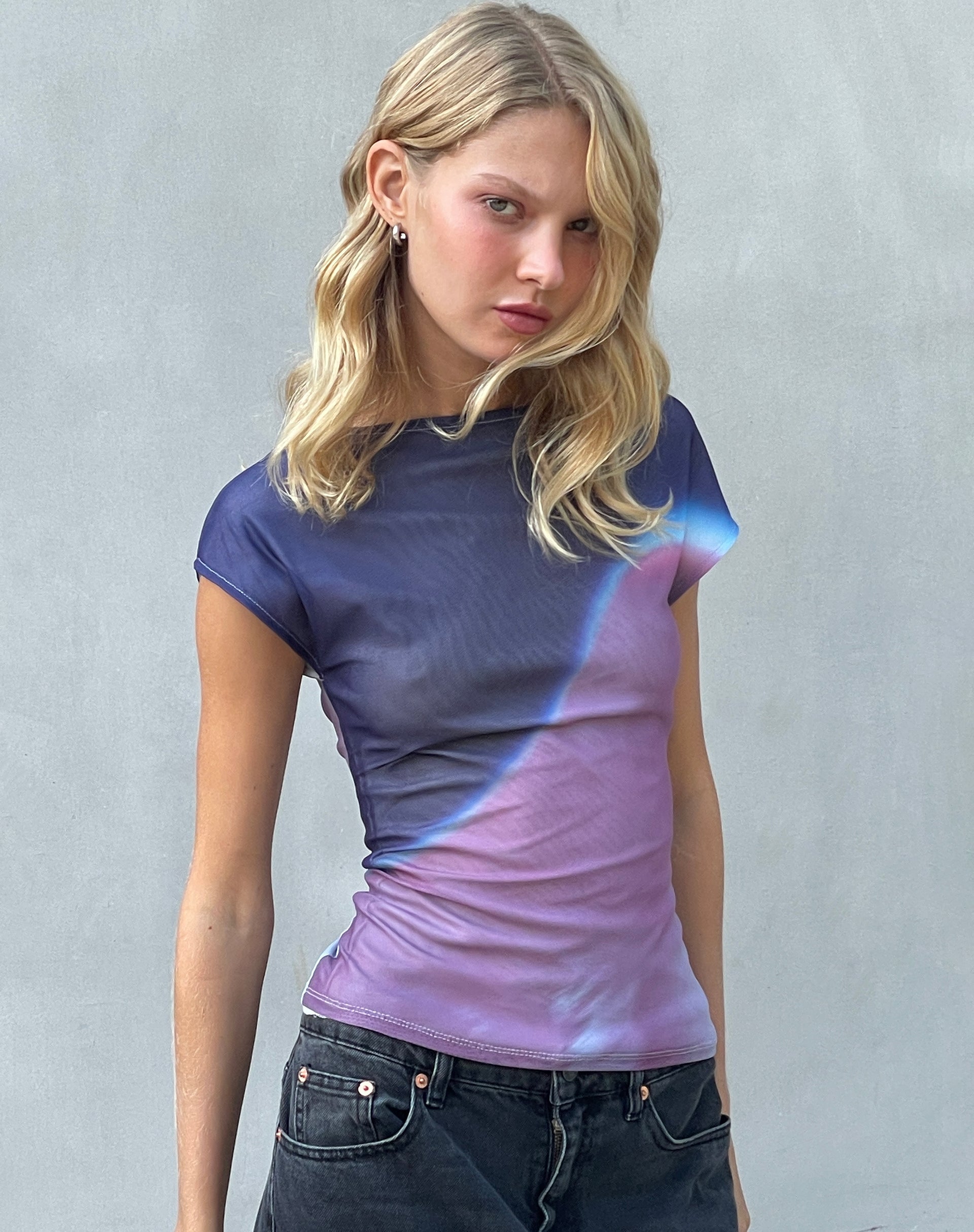 Imagen de Nova Top en Mesh Rosa Digi Gradient Print