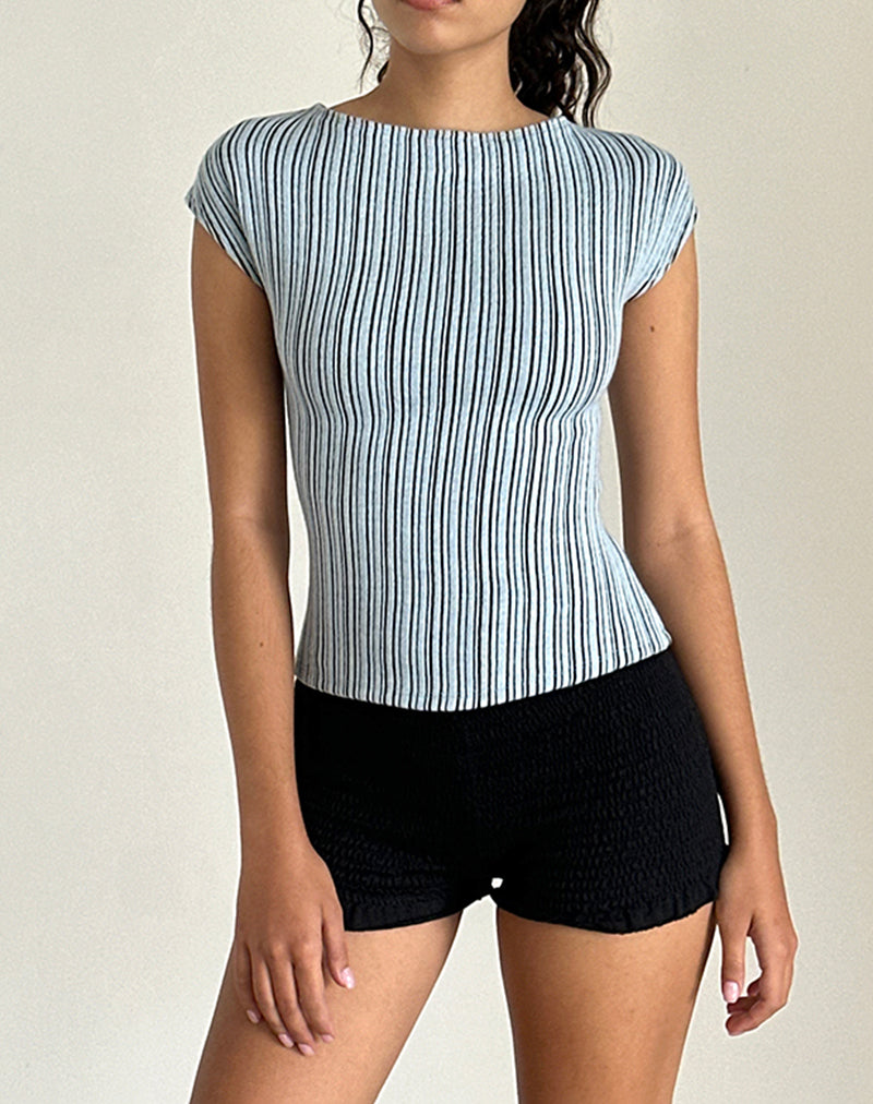 Imagen de Nova Top en Jersey a rayas azul y negro