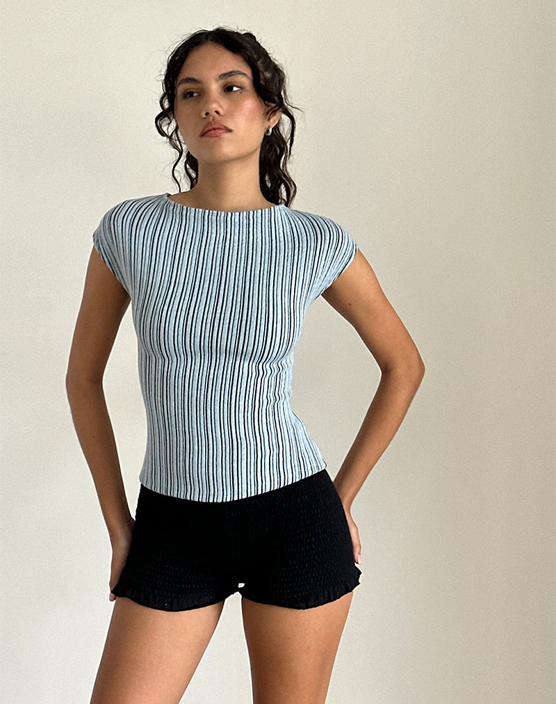 Imagen de Nova Top en Jersey a rayas azul y negro
