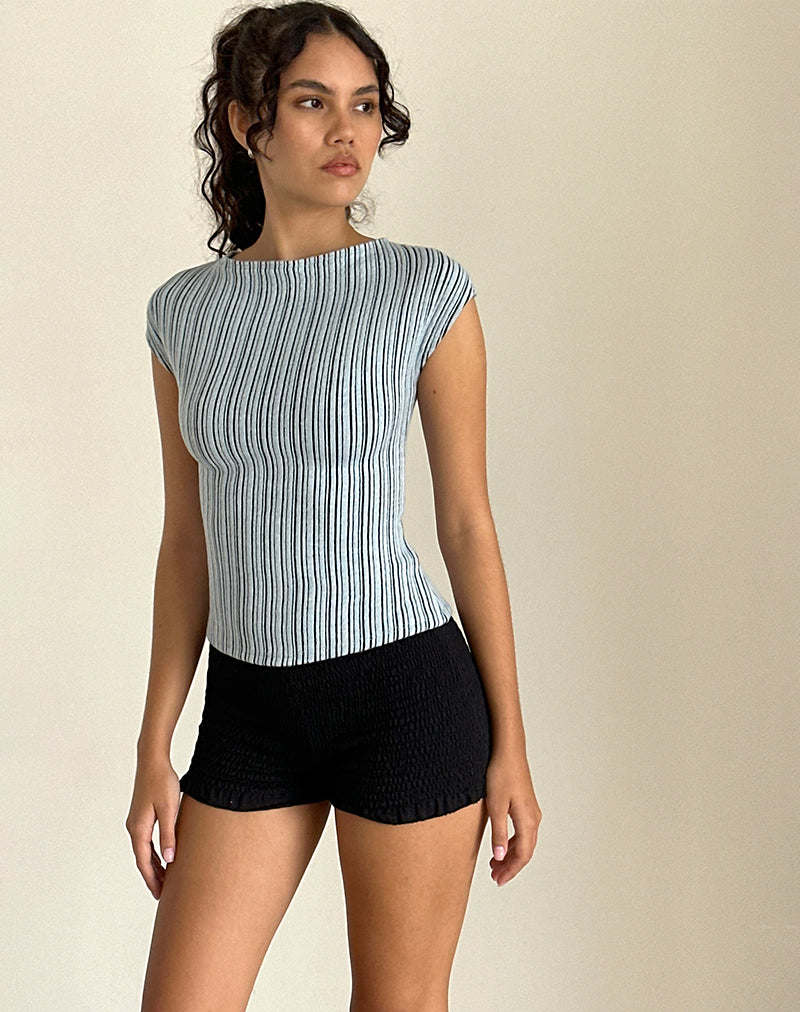 Imagen de Nova Top en Jersey a rayas azul y negro